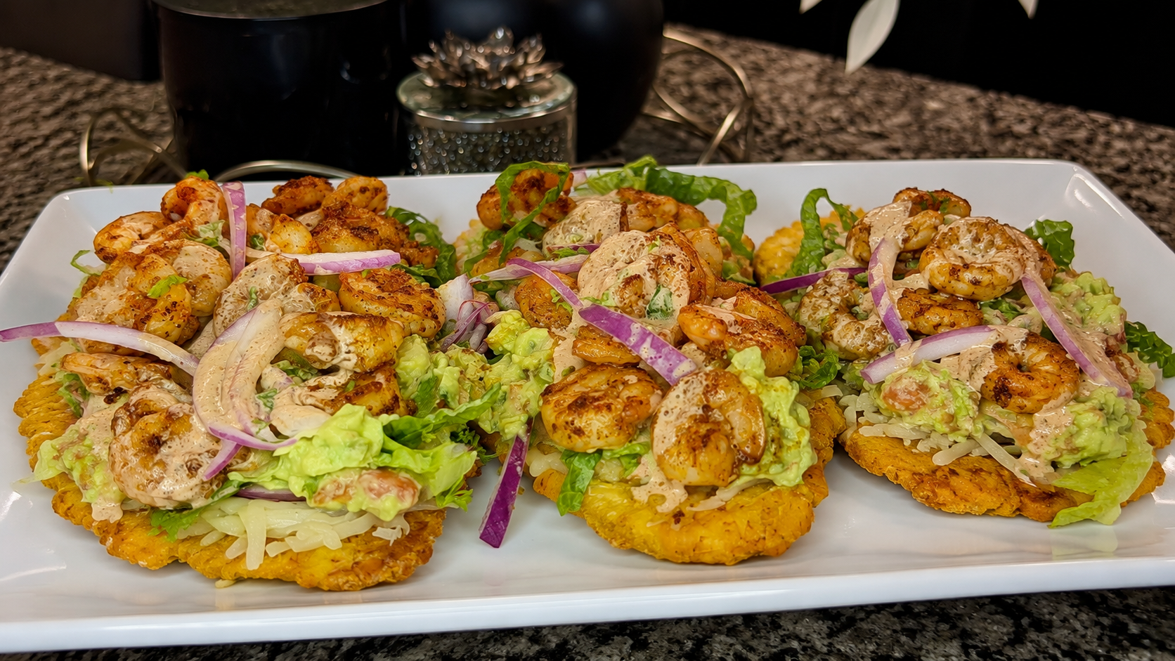 Shrimp tostones