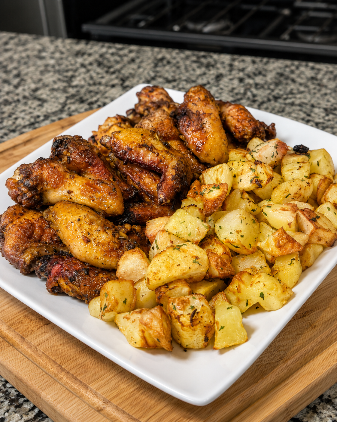 Chicken wings with potatoes